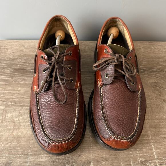 LL Bean Allagash Bison Handsewn Mens 12D Brown Leather Shoes 244472 Moc Toe main image 11